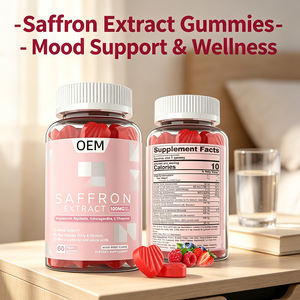 Gummies véganes à l'extrait de safran 100mg, saveur fruits rouges mélangés, avec Ashwagandha, L-Théanine, Magnésium, <span class=keywords><strong>Miel</strong></span> de Manuka, Multivitamines, 60 unités - Product Image 4
