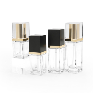 Quảng Trường 30Ml <span class=keywords><strong>35Ml</strong></span> Mặt Lỏng Foundation Trang Điểm Mỹ Phẩm Bao Bì Rõ Ràng Frosted Sang Trọng Bơm Chai Thủy Tinh Rỗng Foundation Chai - Product Image 3