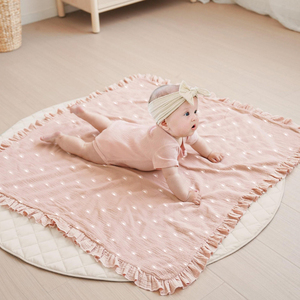 Muslin Baby Swaddle Blanket Reversible <strong>Floral</strong> Pattern Super Soft Lightweight Breathable Portable Cotton Quilt for Nursery <strong>Crib</strong> - Product Image 3