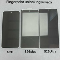 Protector de Pantalla de Privacidad Antiespía con Desbloqueo de Huella Dactilar de 0.18mm, Pegamento Completo para S25 S26 Ultra Edge, Protector de Vidrio