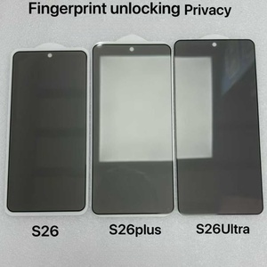 Film de protection d'écran anti-espionnage avec déverrouillage par empreinte digitale 0,18 mm, colle intégrale pour S25 S26 Ultra Edge, protection en verre - Product Image 5