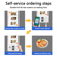 Kiosque de commande en libre-service à double écran de 32 pouces, PCAP multi-touch, support POS réglable, kiosque de paiement pour restaurant