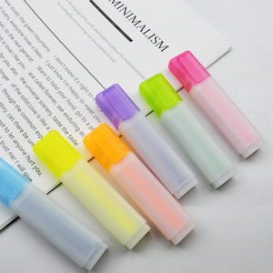 カスタムロゴフラットノベルティプラスチックボディミニセット6無地メーカー蛍光ペン - Product Image 1