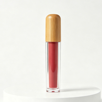 Tube de rouge à lèvres et gloss vide en bambou naturel pour maquillage cosmétique, tubes de gloss vides avec applicateurs, logo personnalisé