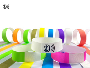 Biểu tượng tùy chỉnh không thấm nước NFC Vòng đeo tay ntag213 dùng một lần RFID Tyvek dây đeo cổ tay cho các sự kiện lễ hội âm nhạc - Product Image 2