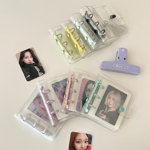 Transparent Binder PVC Kpop Photocard Card <strong>Book</strong> 3 Holes Notebook Loose <strong>Leaf</strong> Journal Photo Storage <strong>Book</strong> School Stationery - Product Image 4