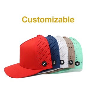 Casquette de baseball imperméable en velours à 5 panneaux, broderie à la main, perforations découpées au laser, personnalisable, haute qualité, pour hommes, OEM ODM - Product Image 1