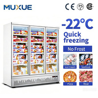 MUXUE Tiga Pintu Kaca -22 ° Lemari Pendingin Vertikal C untuk Supermarket, Kulkas Komersial - Putih