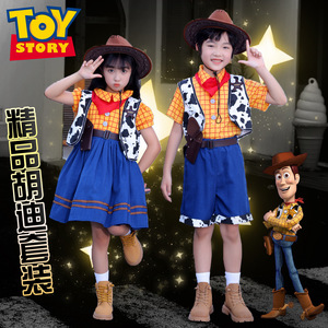 Costume Woody de Toy Story pour enfants, garçons et filles, tenue de cosplay de cowboy avec chapeau, ceinture, bottes, taille S M L - Product Image 1