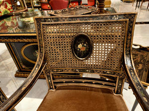 Sillón de Dos Plazas Estilo Americano Yips LD-1203-0529, Madera Maciza para Sala de Estar, Diseño Floral Pintado a Mano, Estilo Vintage de Lujo - Product Image 5