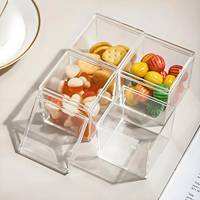 Boîte à bonbons carrée en acrylique couvercle en plastique transparent pour collation Netflix Dessert Mousse organisateur vitrine présentoirs de fête
