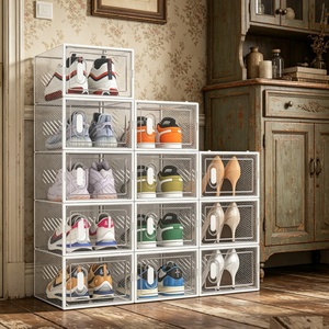 Wholesale Thick PET <b>Stackable</b> Dust-Proof Clear Eco-Friendly Durable Sneaker Container <b>Storage</b> <b>Box</b> for Home Use - Product Image 3