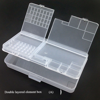 Caja de almacenamiento de piezas de reparación de pantalla multifuncional, caja de plástico de tornillos de teléfono móvil impermeable Doble