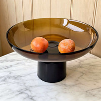 Plateau à fruits secs et desserts en verre, style minimaliste et luxueux, grand format, motif uni, pour la maison, le salon, la table basse