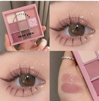Palette de fards à paupières MUGELEEN en tissu tricoté, 9 nuances, tons terreux mats, orange, marron, scintillants, pailletés, chocolat, maquillage pour les yeux