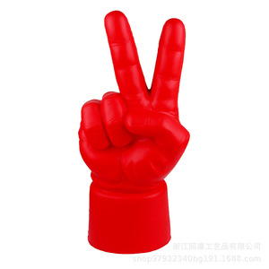 Pu Fidget Toy Hand Peace Sign Red High <b>Rebound</b> Stress Relief Gift For Kids Unisex 8 To 13 Years - Product Image 1