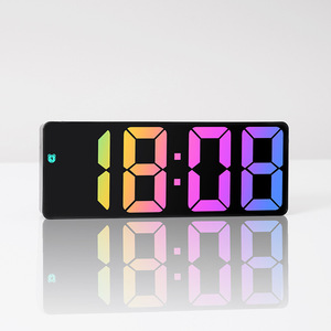 Modern Design LED <strong>Digital</strong> Desk <strong>Clock</strong> Colorful Smart Mirror <strong>Wall</strong> Table <strong>Clock</strong> <strong>for</strong> Home with Alarm Fashionable Gift Idea - Product Image 2