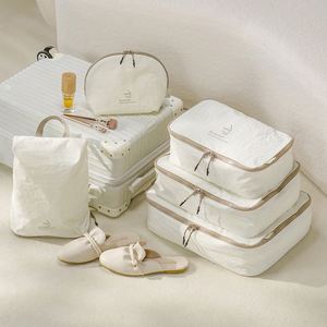 Nouvel ensemble de 5 sacs de rangement de voyage en nylon de haute qualité pour sous-vêtements, pratique pour les voyages, ensemble de rangement de bagages imperméable - Product Image 1