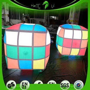 Globo Inflable LED con Forma <span class=keywords><strong>de</strong></span> Cubo Mágico, Modelo Personalizado, Cubo <span class=keywords><strong>de</strong></span> Rubik Iluminado Inflable, Cubo Inflable Colgante para Decoración <span class=keywords><strong>de</strong></span> Eventos - Product Image 2