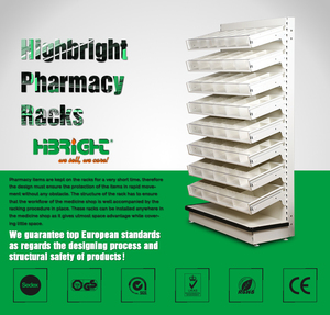 Étagère d'affichage inclinée Highbright pour pharmacie, gain de place, pour les pharmacies et les magasins de vente au détail de produits médicaux - Product Image 3