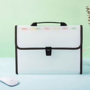 13 Pockets Accordion <b>File</b> Organizer Portable Paper Organizer Expandable Plastic <b>Document</b> Organizer with Durable Handle - Product Image 3