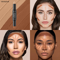 Stick de contour et de highlighter double embout, Stylo correcteur et de contour deux-en-un, Stick d'ombre naturel tridimensionnel