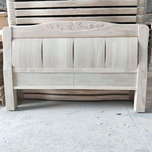 Cabecero de madera maciza sin acabar, color marrón amarillento claro, tallado a mano, muebles de dormitorio para niños, adultos y ancianos - Product Image 1