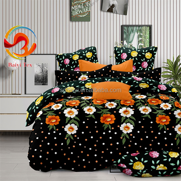 Luxury designer Home Textile Duvet quilt Cover bedding sets 100% polyester microfiber 3D Queen/king size printed bed sheets.