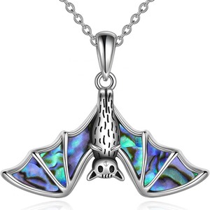 Ocean Abulone Jewelry 925 Sterling Silver Sting <span class=keywords><strong>Ray</strong></span> Abalone Shell Colgante Natural Abalone Manta <span class=keywords><strong>Ray</strong></span> Stingray Colgante Collar - Product Image 1