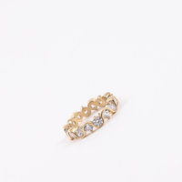 Bagues pour femmes en acier inoxydable, étanches, plaquées or 18 carats PVD, motif vague, entièrement serties de cristaux CZ