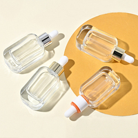 Flacon compte-gouttes en verre vide de luxe BYPE, forme carrée plate, 30 ml, avec impression sérigraphique, rechargeable, pour huile essentielle, soin de la peau, sérum