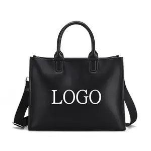 DF Designer Women's Luxury Tote Handbag Fashion Men's Genuine Leather Briefcase Brand Customization