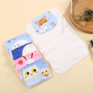 Toalla absorbente de sudor de gasa de algodón para bebé Carlota, 22x32cm, estampado de dibujos animados para bebés y niños pequeños - Product Image 3