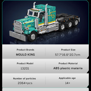 Juego de Bloques de Construcción MOULD <span class=keywords><strong>KING</strong></span> 13201, Kit de Ensamblaje de Plástico, Ladrillos, Modelo de Auto de Lujo, Camión Americano <span class=keywords><strong>Peter</strong></span>, Regalo para Niños - Product Image 4