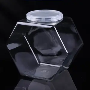 2000ml透明プラスチックキャンディージャー、プラスチックシール可能ジャー