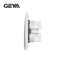 GEYA Interruptores de Pared de Material PC Impermeables Estándar Europeo al por Mayor, Interruptor de Placa de 2 Ganglios 1 Vía/2 Ganglios 2 Vías con Luz LED