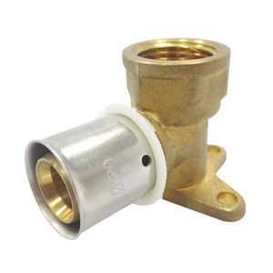 Raccords à sertir OEM PEX-AL ou raccords à sertir BSP, <span class=keywords><strong>coude</strong></span> femelle avec plaque pour tuyau composite <span class=keywords><strong>multicouche</strong></span> PE(X) AL PE(X) - Prix en gros - Product Image 2