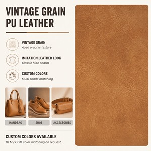 Premium Vintage-Optik PU-Leder-Stoff 0,9mm 52 Zoll Breit Individuelle Farben für Handtaschen-, Schuh- und Accessoire-Produktion - Product Image 1