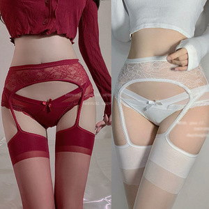 Sexy Lace Suspender Stockings 0D Ultra Thin Transparent Women's Summer Spring Autumn Solid Color Nylon Long Stockings - Product Image 1