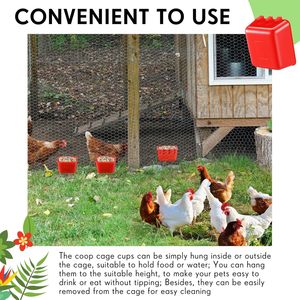 Maxdot 20 Pcs Thân Thiện Với Môi Nhựa Rắn IPX5 Không Thấm Nước Tròn Cổ Điển Chim Ăn <span class=keywords><strong>Waterer</strong></span> Bát 16 Oz Treo Không Cắm Vật Nuôi - Product Image 5