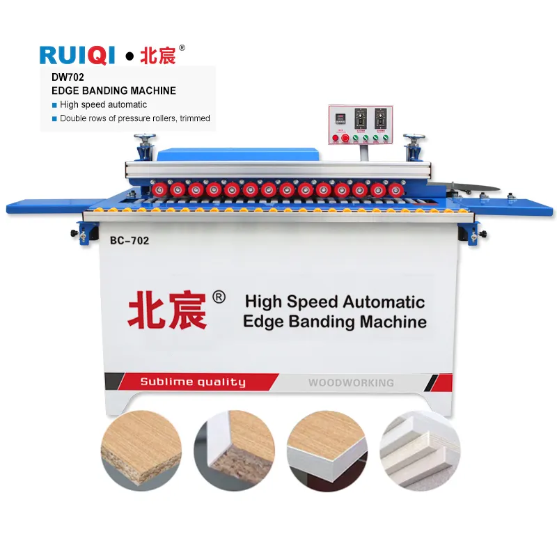 DW702 High-Speed Automatic Edge Banding Woodworking Machine Double-Sided Trimming Micro Veneer Splicing Plywood Production CE