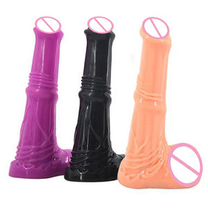 Faak-pene artificial de 5,3 cm <span class=keywords><strong>con</strong></span> tapón anal, pene grande de animal, juguete sexual de pvc, consolador equino de caballo de 10 pulgadas - Product Image 1