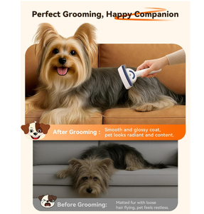 Brosse vapeur rechargeable et résistante à l'eau pour chien, double face, démêlante et anti-chute de poils, pour toilettage et massage des animaux à poils longs (compatible OEMLong Haired Pet Friendly) - Product Image 5