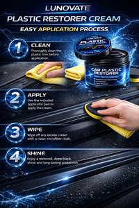 Crema Restauradora de Plástico para Autos LUNOVATE 130g |   Restaura el Acabado Negro Intenso |   Protección UV Resistente al Agua Interior/Exterior | - Product Image 5