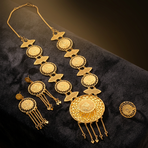 Gold Plated Women's Wedding Jewelry <b>Long</b> <b>Necklaces</b> Elegant Chapado En Oro Oro Laminado Orthodox Style Fashionable Copper Brass - Product Image 4