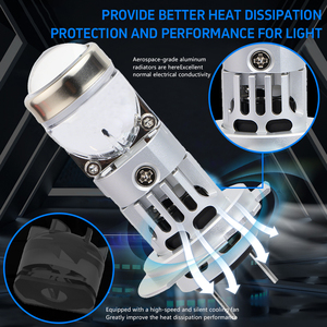 Bombilla LED H7 para Faros Delanteros <span class=keywords><strong>de</strong></span> Proyector, 6000K Blanco Frío, Inalámbrica, Plug and Play, 24W, 3000LM, Lente H7, Bombillas LED para Automóvil - Product Image 4