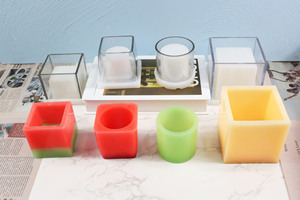 B-7007 Moule à bougie en plastique acrylique, résistant au vent, pour bougies à combustion interne, formes : tasse, cylindre carré creux, colonne ronde, pilier - Product Image 2