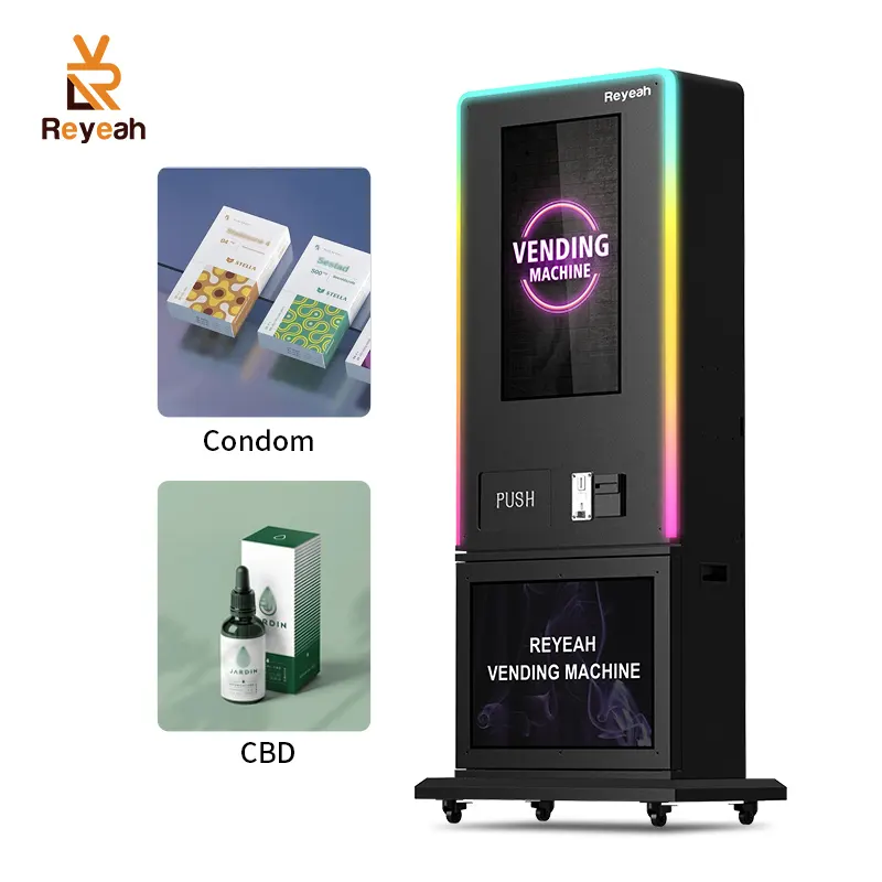 Card Operated Coffee Beauty Supply Vending Machine With Audio Help