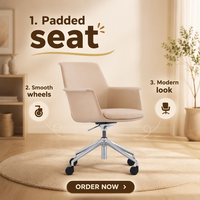Chaise de bureau FURICCO moderne à dossier bas, en cuir PU, pour salle de réunion, conférence, bureau ou personnel