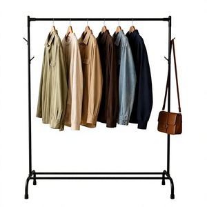 Minimalist Metal Clothing <b>Rack</b> Standing Type Height Adjustable Single Tier Wardrobe Storage Holder - Product Image 6
